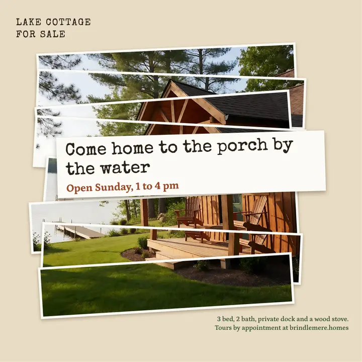 Lake cottage open house photo joiner post template