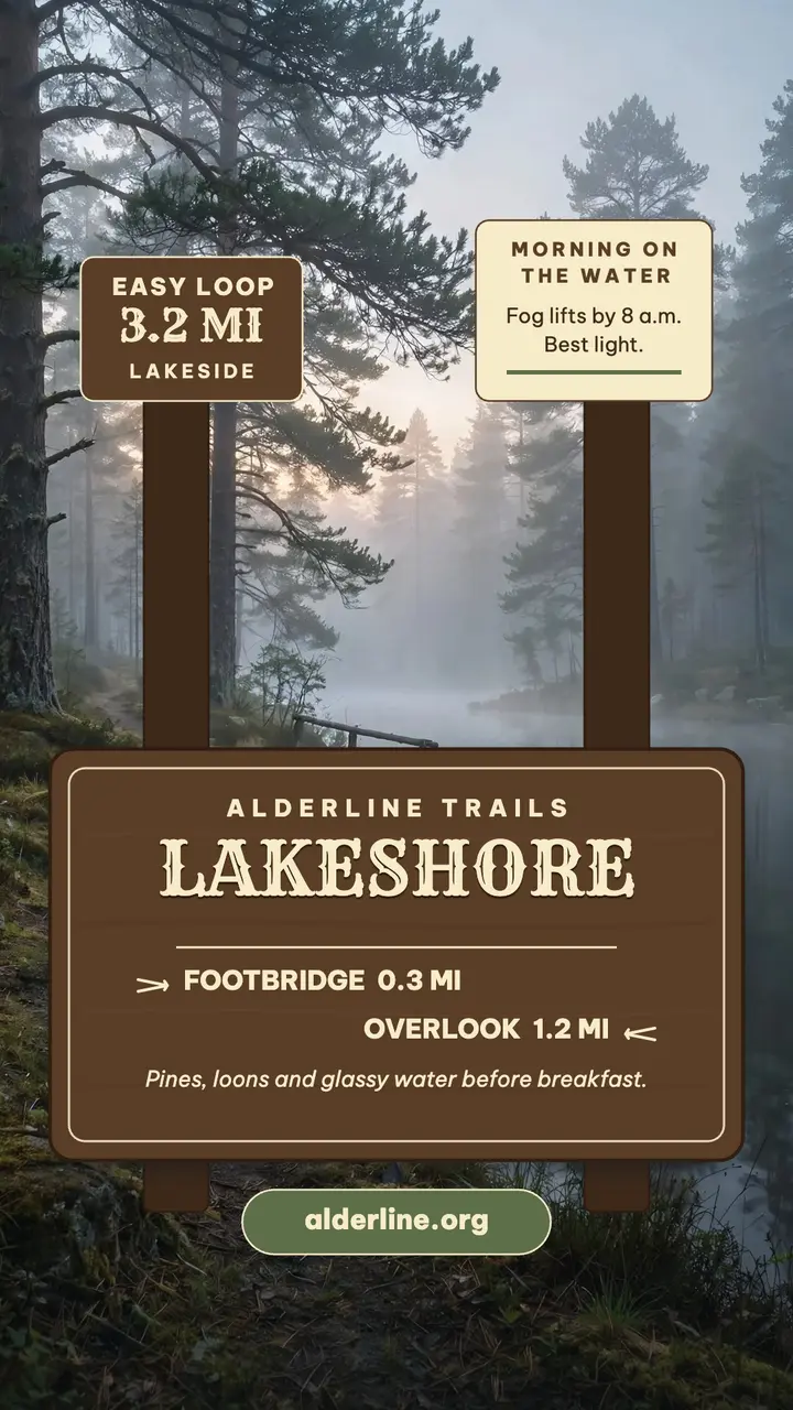 Alderline Lakeshore trail sign story template