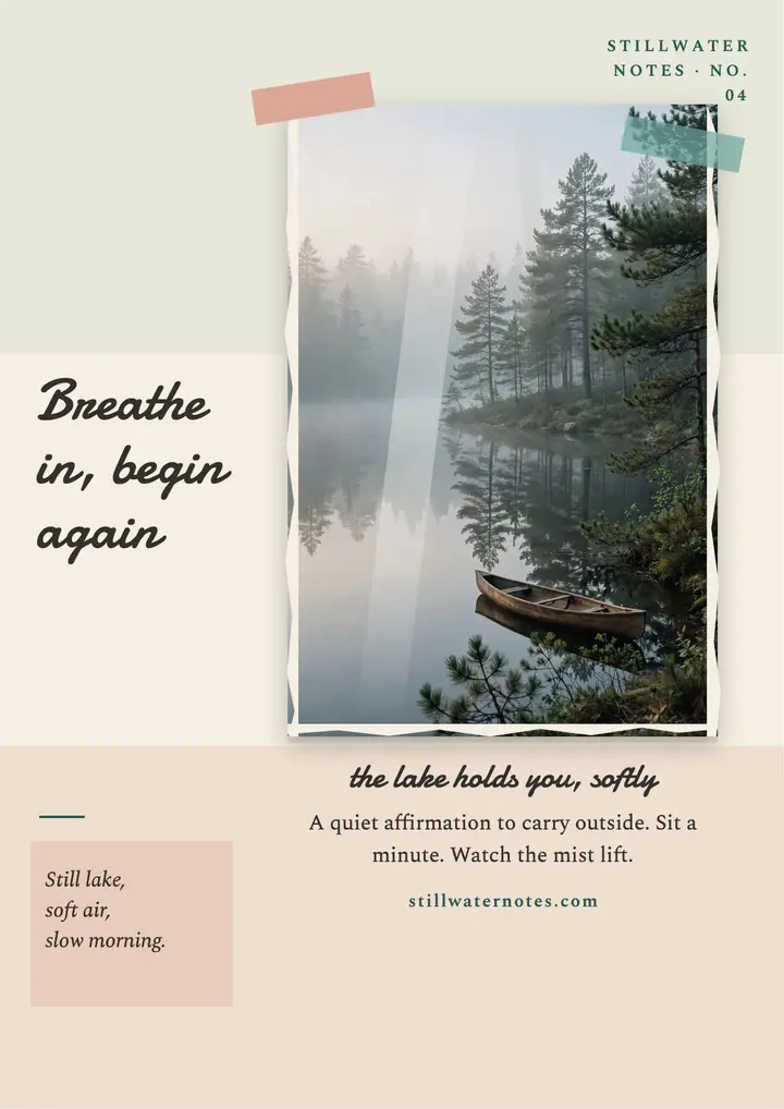 Stillwater Notes lakeside affirmation lift template