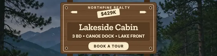 Lakeside cabin park-sign billboard template