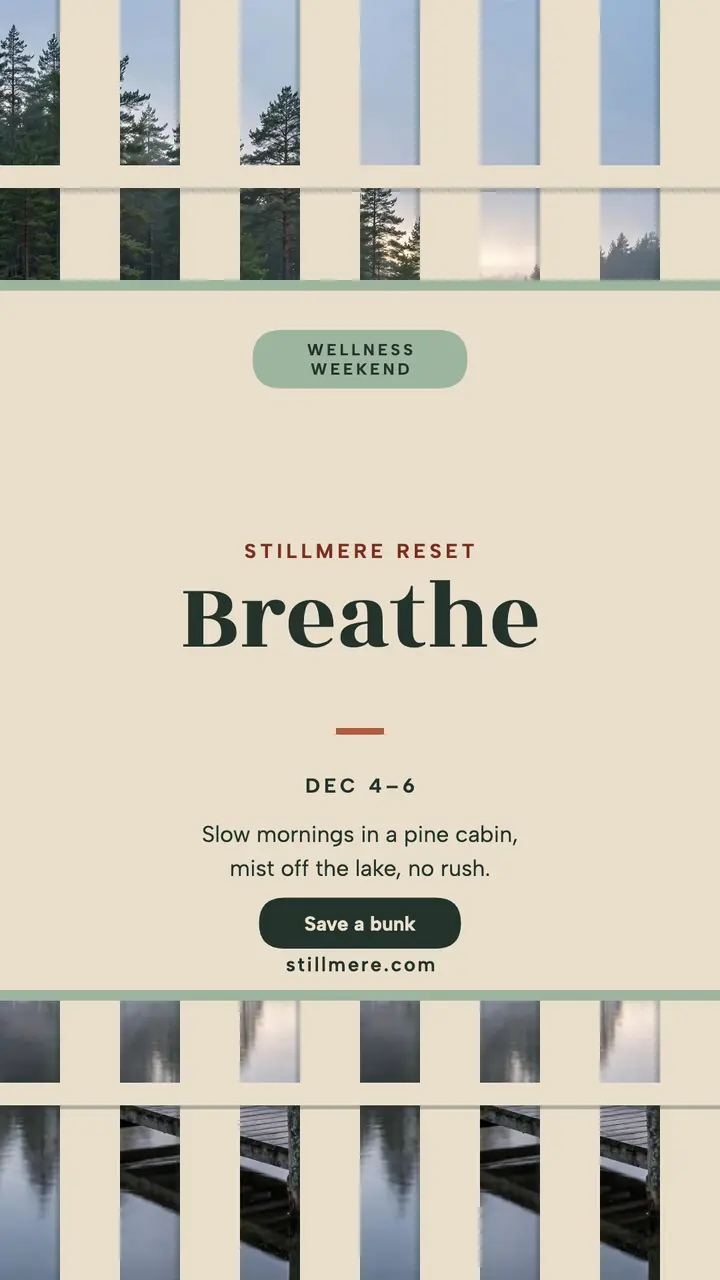 Stillmere lakeside cabin reset weave story template