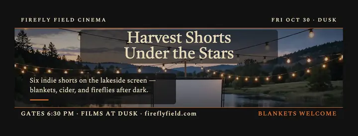 Firefly Field lakeside cinema night cover template