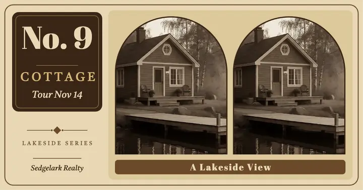 Lakeside cottage tour stereoview listing post template