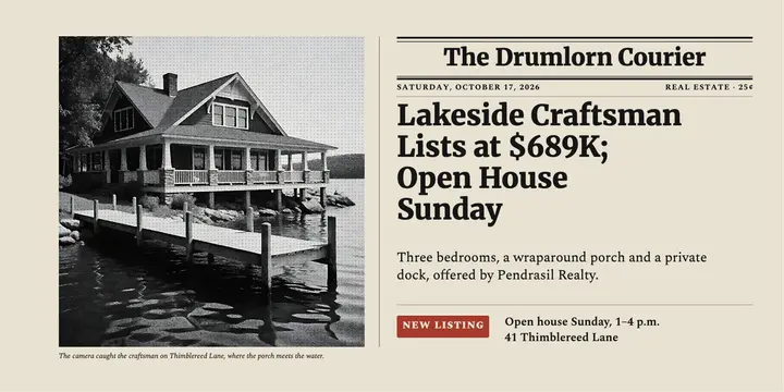 Lakeside craftsman open house front page post template
