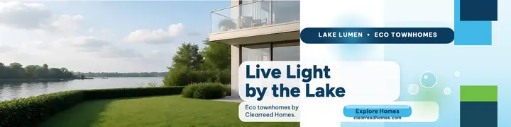 Lake Lumen eco townhomes banner template