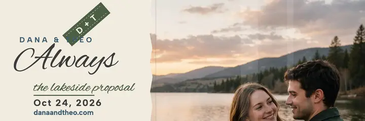 Dana and Theo lakeside engagement header template