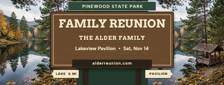 Alder family reunion lakeside cover: family reunion cover template