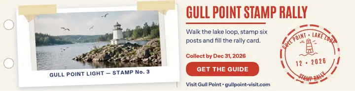 Gull Point stamp rally billboard template