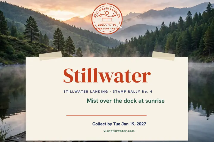 Stillwater Landing stamp rally postcard template