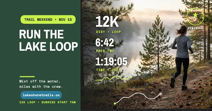 Lakeshore trail run weekend post template
