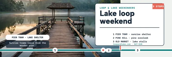 Loop and Lake lakeside weekend header template