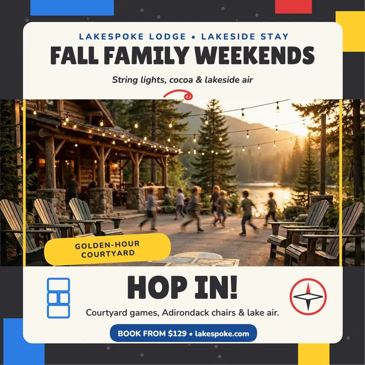 Lakespoke Lodge fall family weekend post template