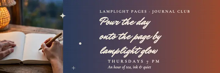 Lamplight Pages evening journaling header: journaling club header template