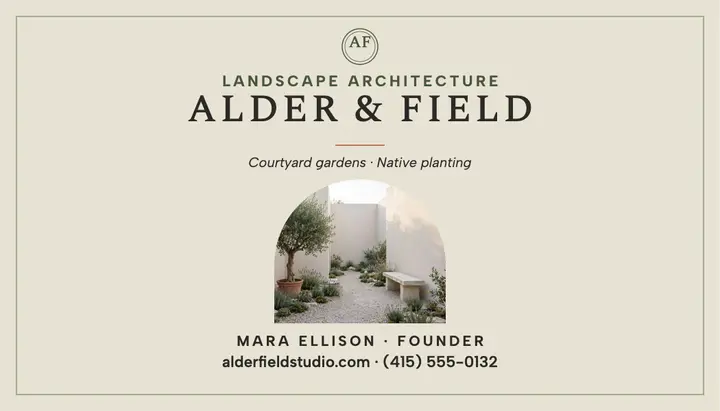 Alder and Field landscape business card template