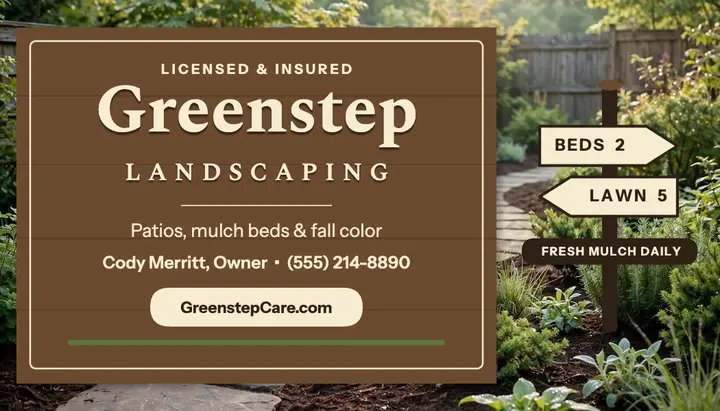 Greenstep park sign card template