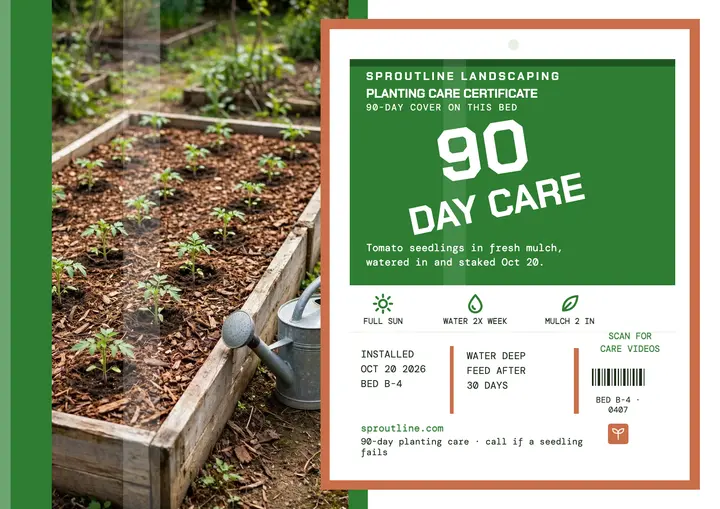 Sproutline planting care certificate template