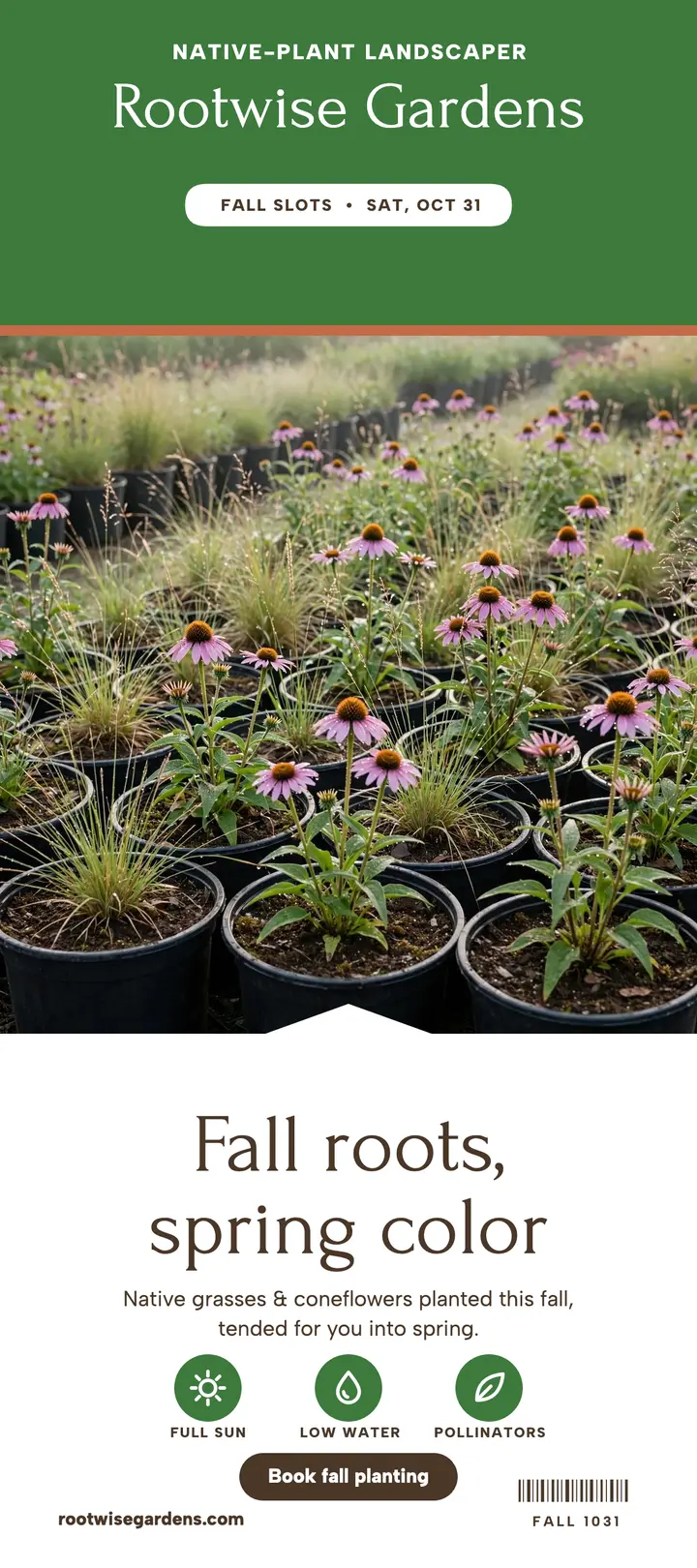 Rootwise native planting rack card template