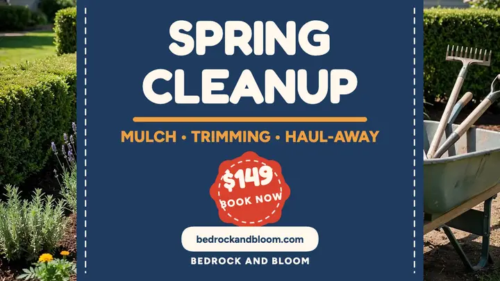 Bedrock and Bloom spring cleanup thumbnail template