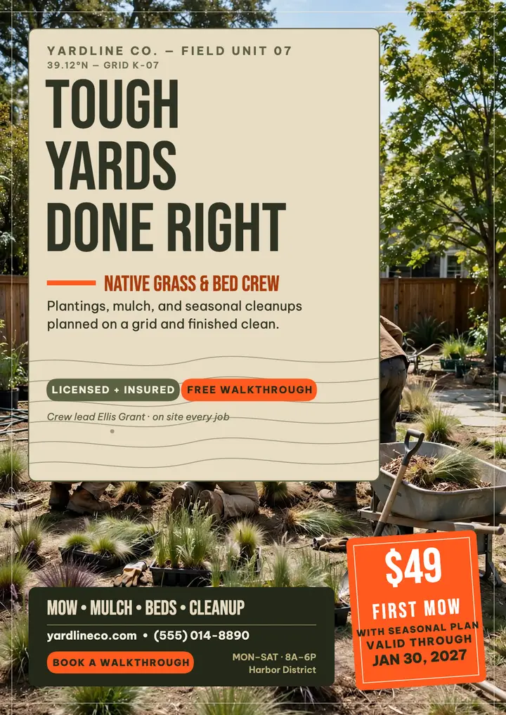 Yardline Co. landscaper utility flyer template