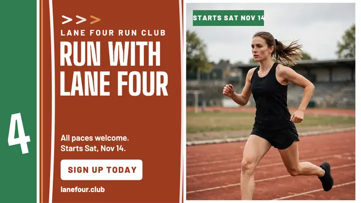 Lane Four Run Club track thumbnail template