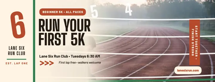 Lane Six beginner 5K run club cover template