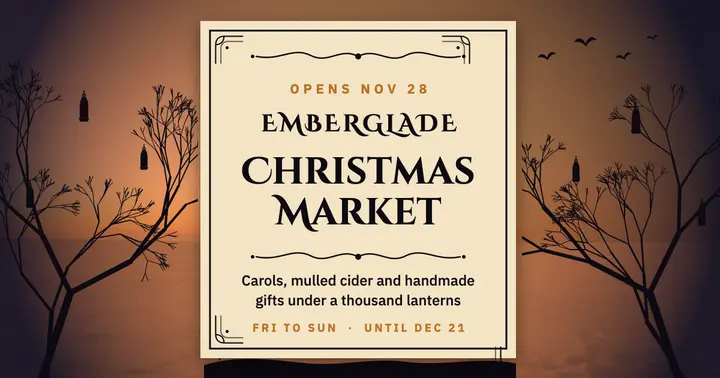 Emberglade Christmas market silhouette cut film post template