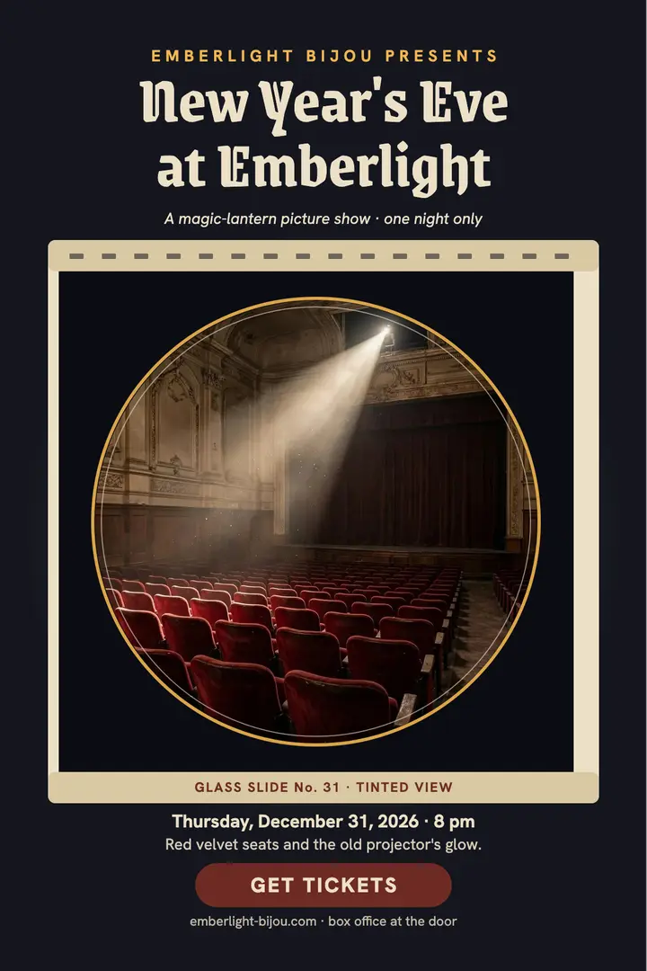 Emberlight Bijou New Year lantern night poster template