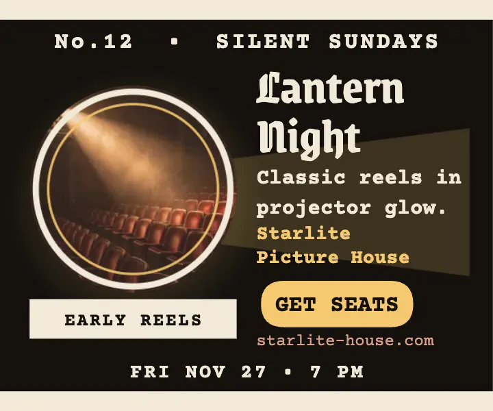 Starlite lantern cinema night ad template