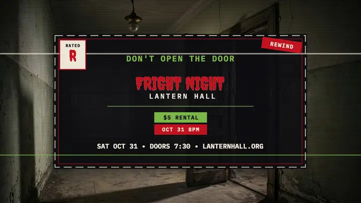 Lantern Hall fright night VHS thumbnail template
