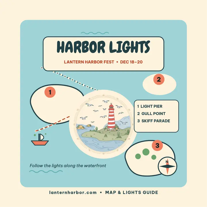 Lantern Harbor Fest pictorial map post template