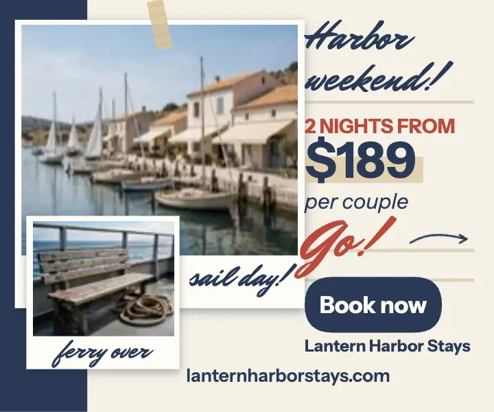 Lantern Harbor weekend journal ad template