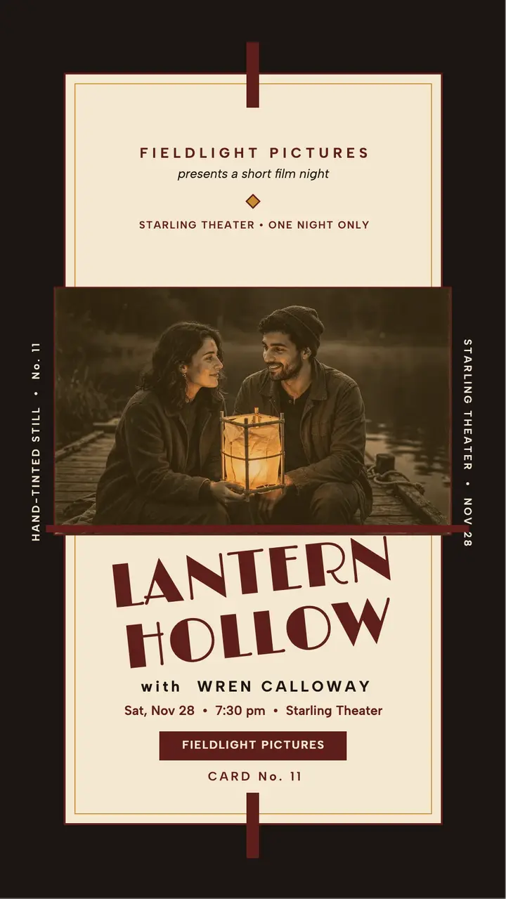 Lantern Hollow premiere lobby card story template