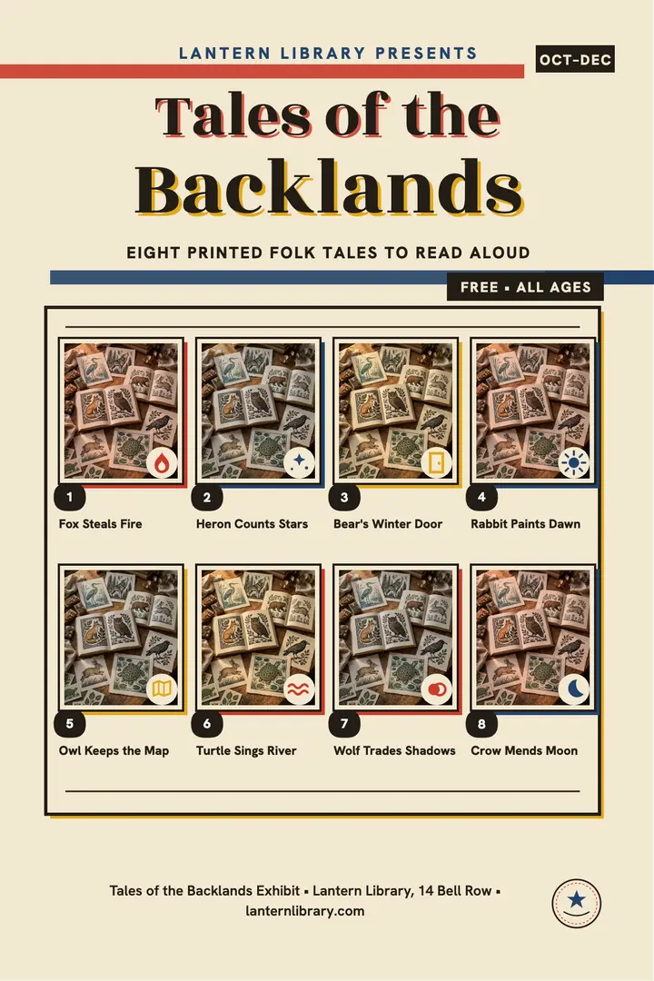 Lantern Library folk tales broadsheet: folk tales poster template