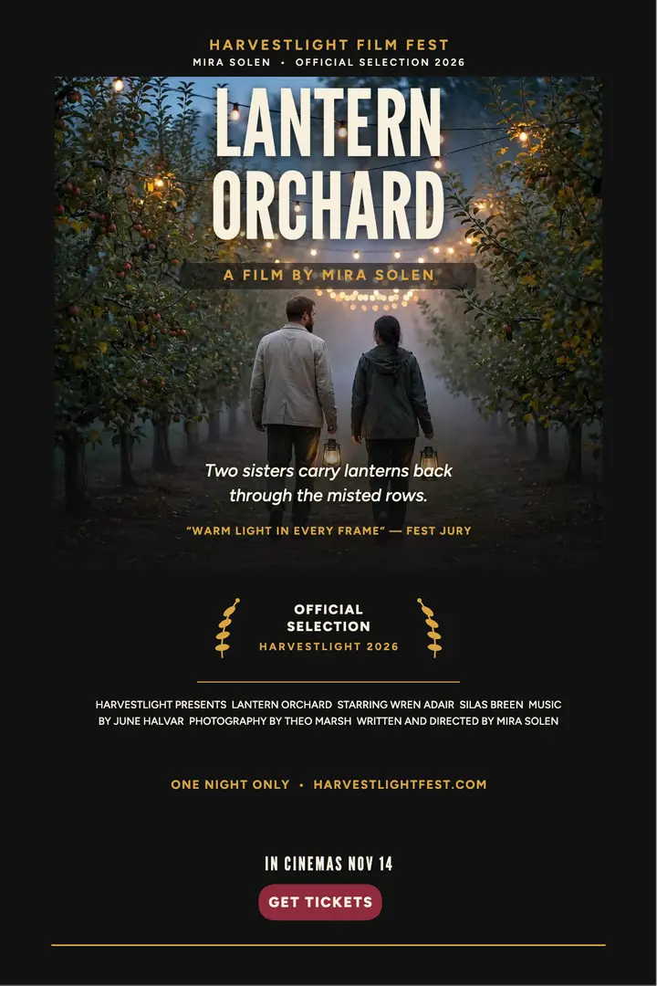 Lantern Orchard harvest premiere poster template
