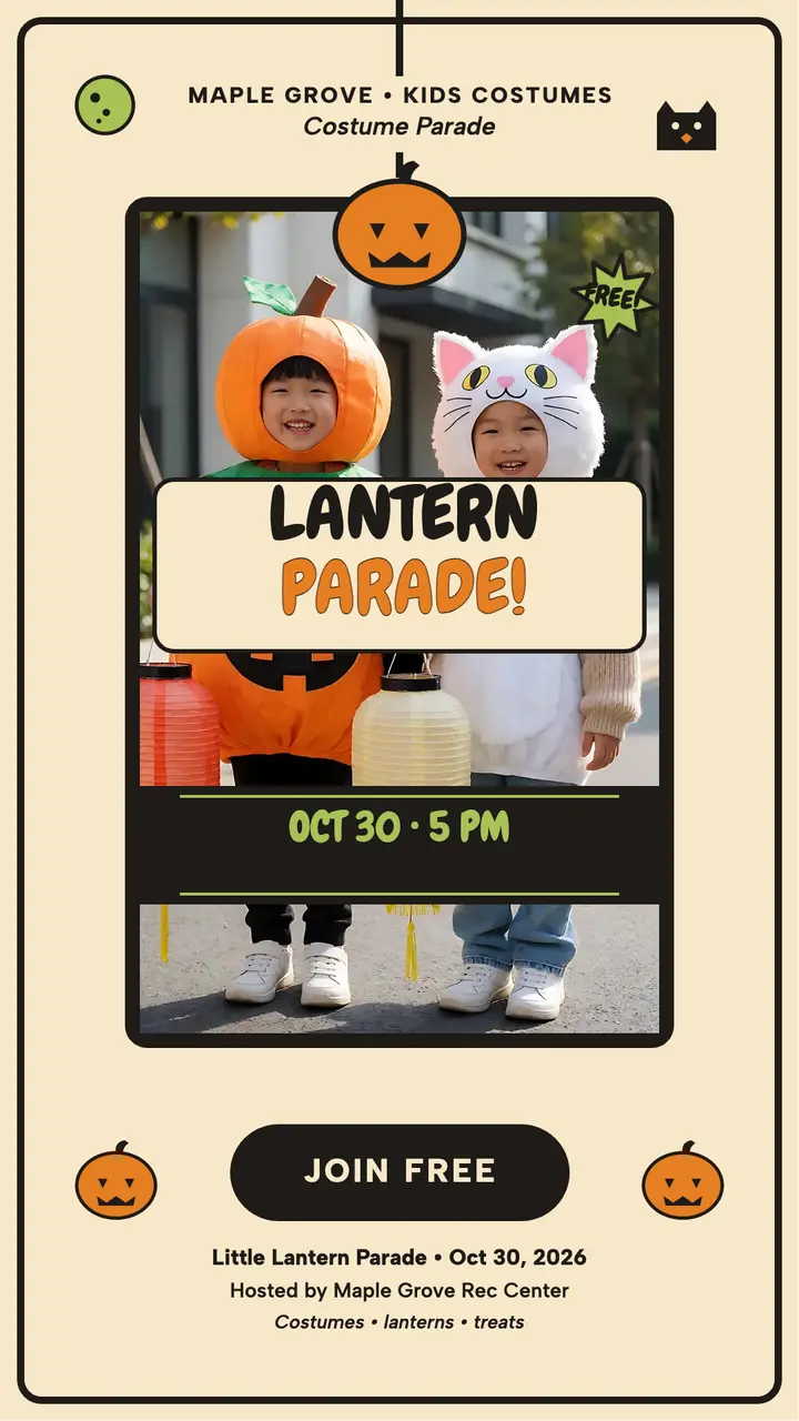 Little Lantern Parade Halloween story template