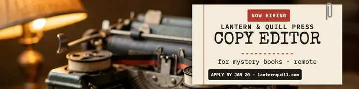 Lantern and Quill copy editor hiring banner: hiring linkedin banner template