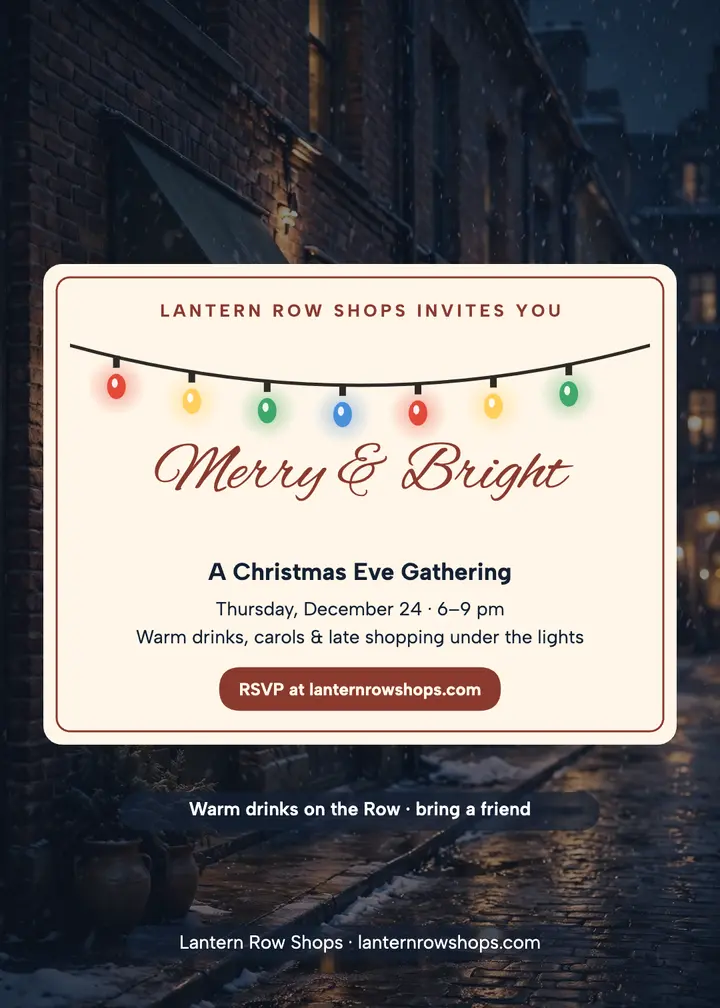 Lantern Row Christmas Eve bulb invite template