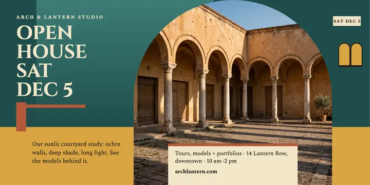 Arch Lantern studio open house piazza post template