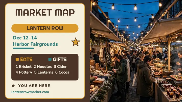 Lantern Row night market map thumbnail template