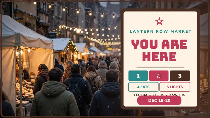 Lantern Row night market map thumbnail template
