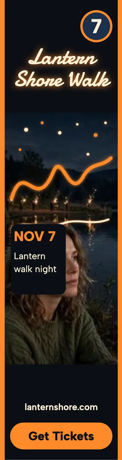 Lantern Shore Walk night ad template