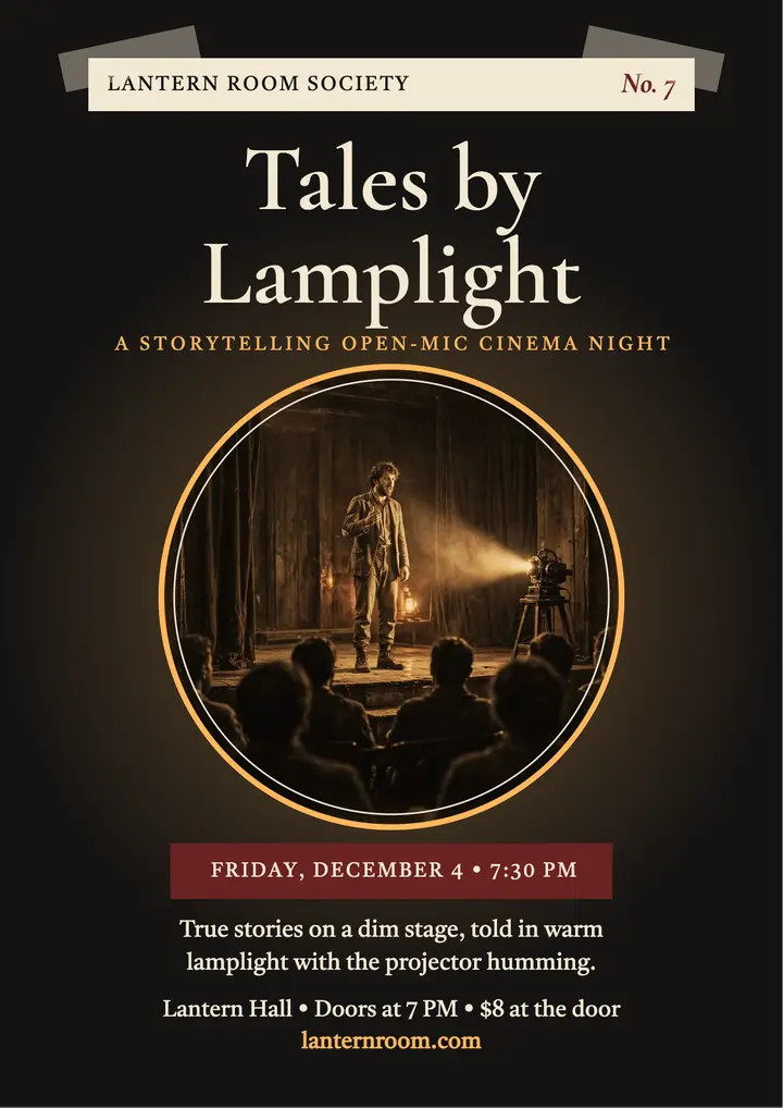 Tales by Lamplight storytelling night flyer template