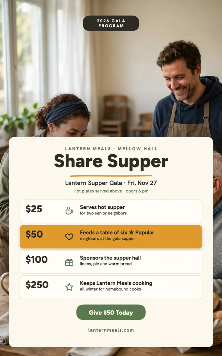 Lantern Supper Gala program cover: gala program ebook cover template