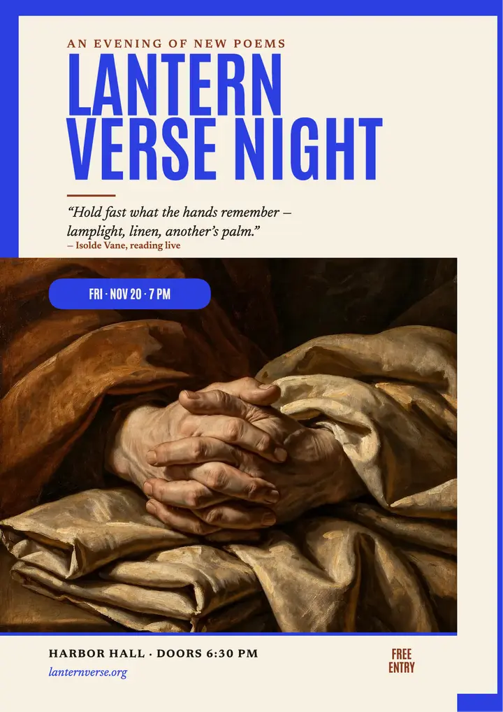 Lantern Verse Night poetry flyer template