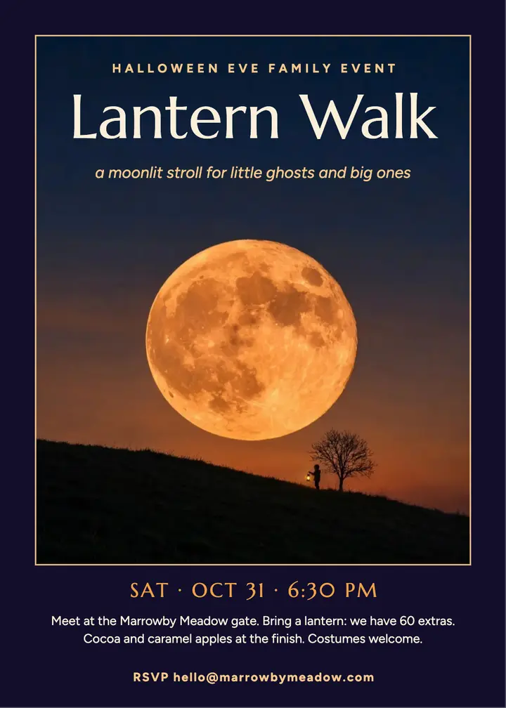Halloween lantern walk invitation: halloween lantern walk invitation template