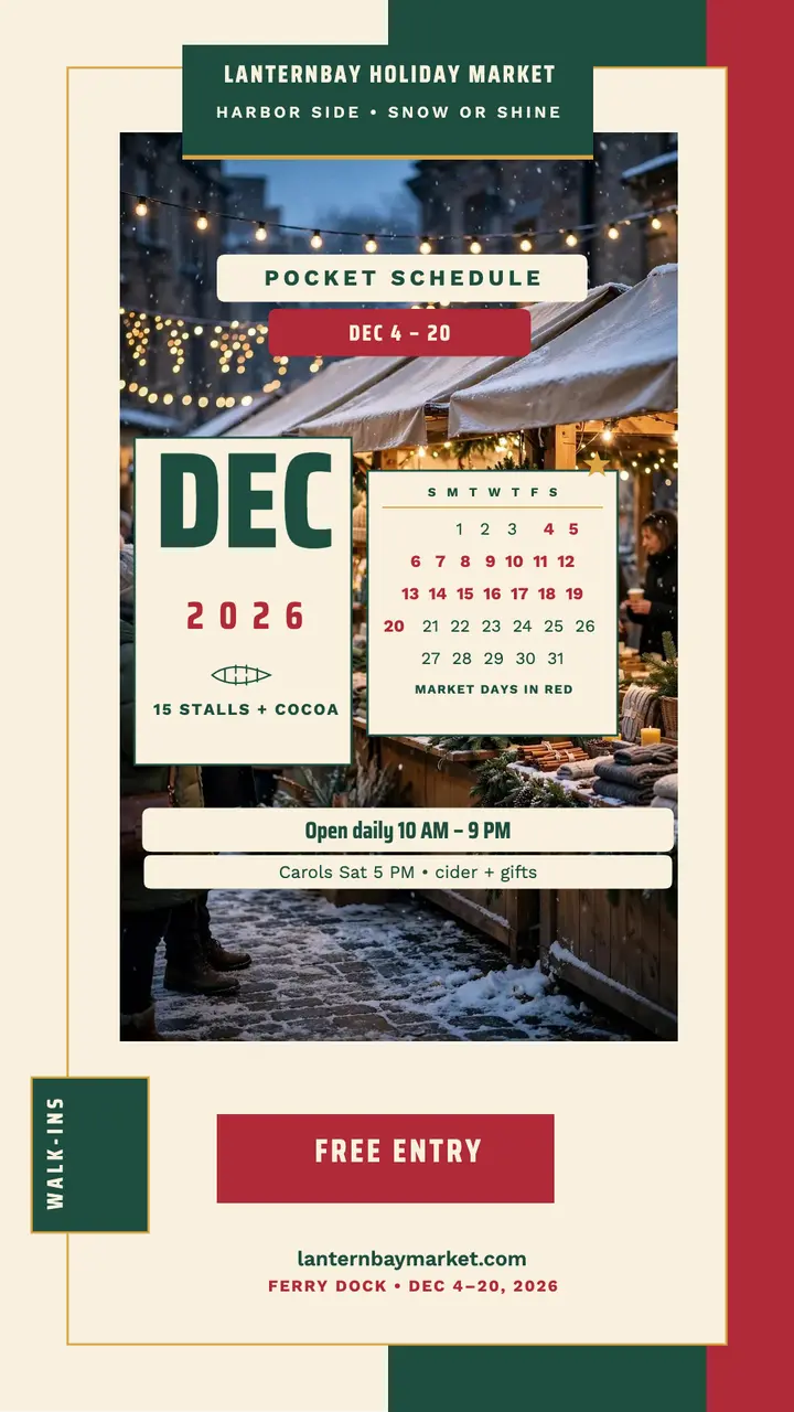 Lanternbay Holiday Market pocket schedule story template
