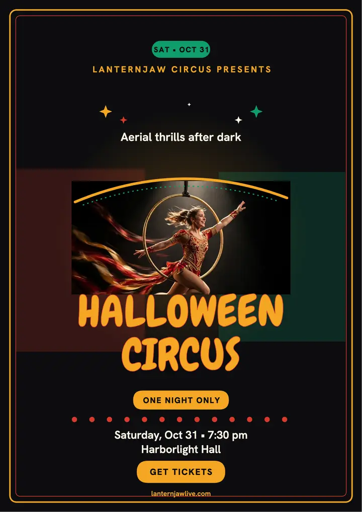 Lanternjaw Halloween circus flyer template