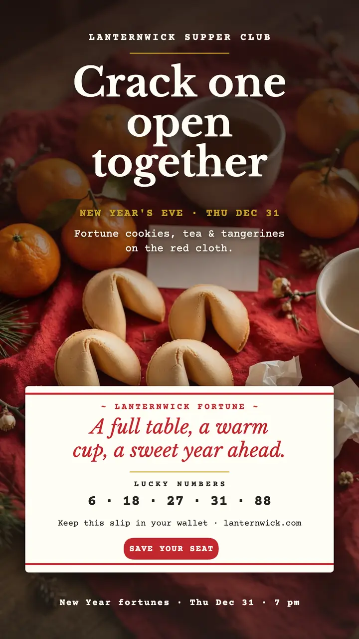 Lanternwick New Year fortune slip story template