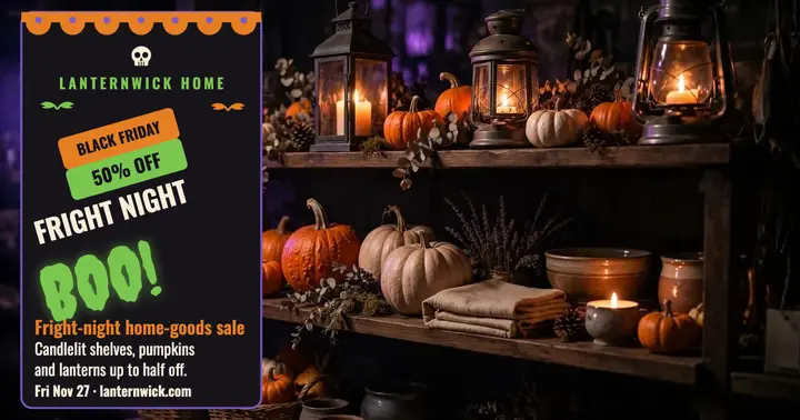 Lanternwick fright-night sale Facebook post template