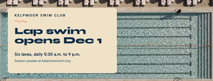 Kelpmoor lap swim opens cover template